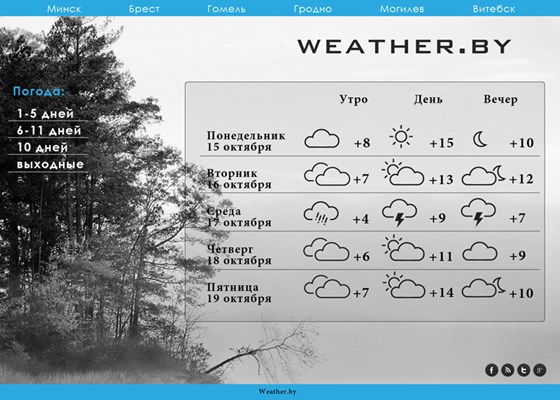 Веб-дизайн: Weather.by